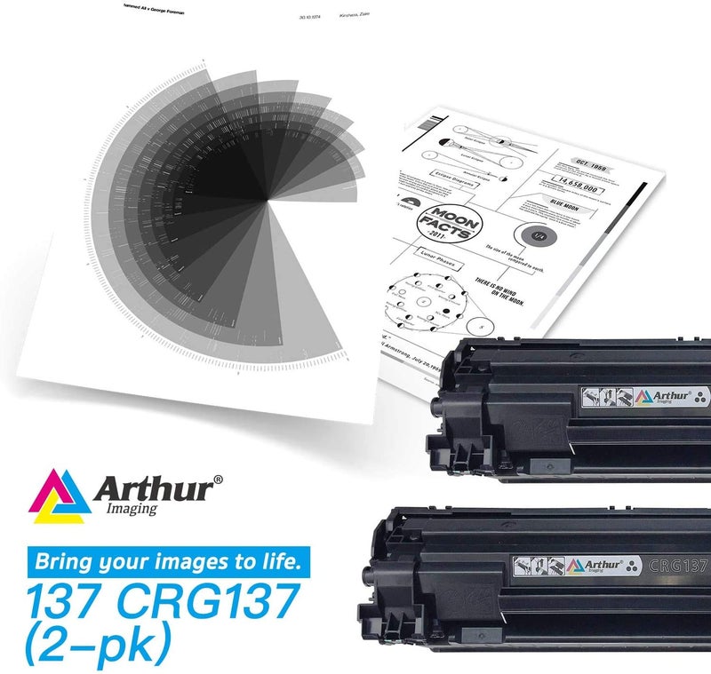 Arthur Imaging Compatible Toner Cartridges Replacement for Canon 137 (Black, 2-Pack) - Image 2